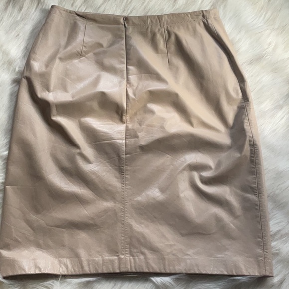 Cream Leather Skirt - Picture 4 of 4